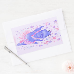 Ballerina Funny Hippo Pegatina Feliz Ballet Bailar