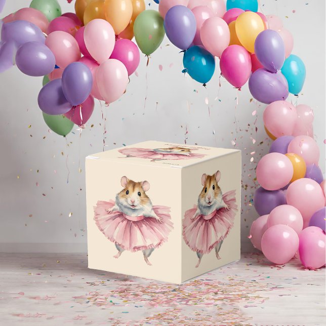 Ballerina Hamster Chicas Caja de Favor de Cumpleañ (Subido por el creador)
