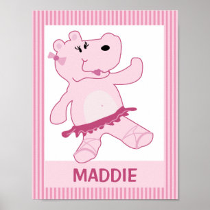 Ballerina Hippo en la impresión de arte personaliz