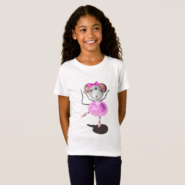 Ballerina Mouse divertida camiseta bailarina feliz (Anverso completo)