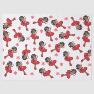 Ballerina negra en papel de tejidos tutu rojo