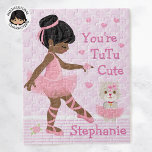 Ballerina negra Tutu Cute Puzzle<br><div class="desc">Balerina Multicultural Personalizada "Eres TuTuCute". Por favor,  revisa más de mis regalos personalizados.</div>