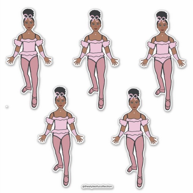 Ballerina Pegatinas de vinilo de corte Personaliza (Anverso)
