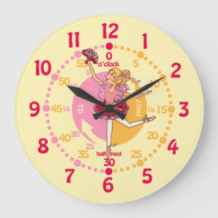 Ballerina pelo rubio chica ballet reloj de pared