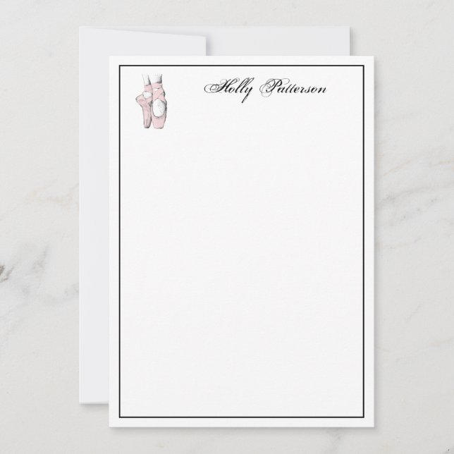 Ballerina pies en Pointe #2 Lt Tarjeta de Nota Ros (Anverso)