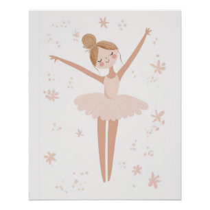 Ballerina Poster para Chicas sala de juegos o guar