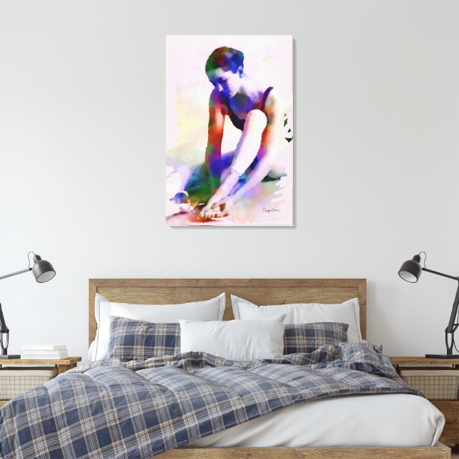 Ballerina rosa acuarela arte contemporáneo (Insitu(Dormitorio))