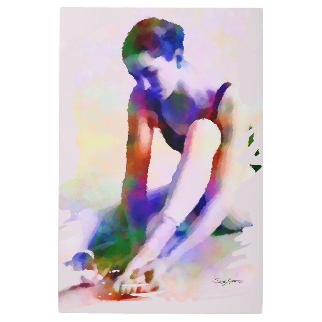 Ballerina rosa acuarela arte contemporáneo (Anverso)