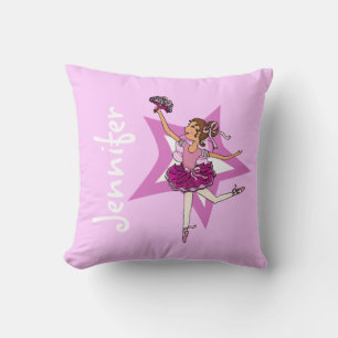 Ballerina rosa - almohada de "tu nombre" para chic