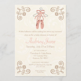 Ballerina Shoes Ballet Baby Girl Invitación a la d