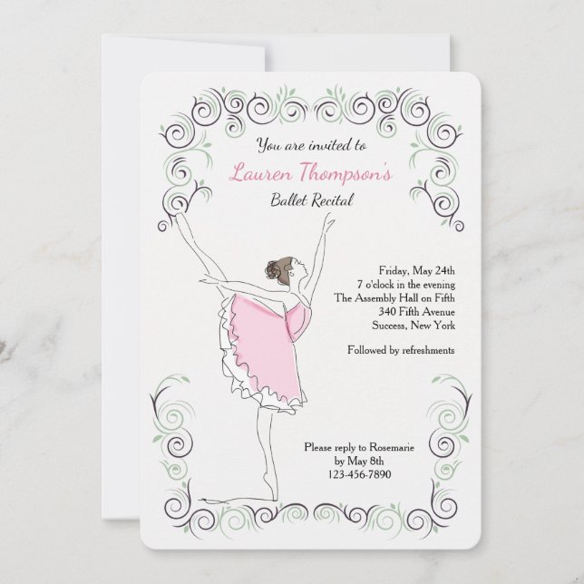 Ballerina Sobre Su Invitación A Los Toques (Anverso)