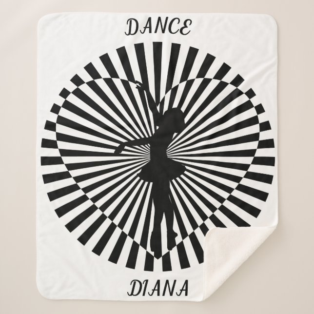 Ballerina sobre una manta abstracta en blanco y ne (Anverso)