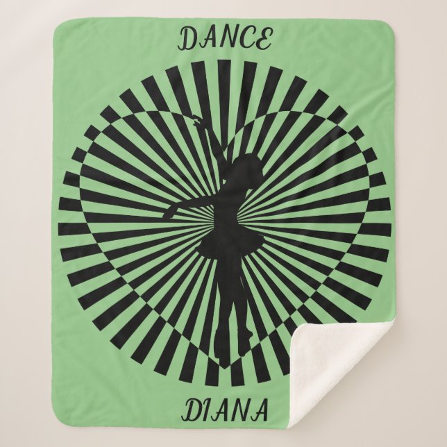 Ballerina sobre una manta abstracta en blanco y ne (Anverso)