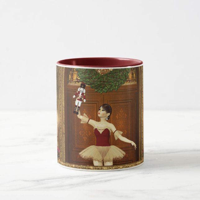 Ballerina sosteniendo una taza de Navidades desnud (Centro)