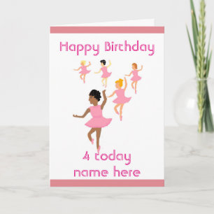 Ballerina, tarjeta de cumpleaños para niños añadir