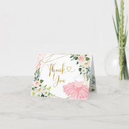 Ballerina Tutu Baby Shower Gracias Tarjeta plegada