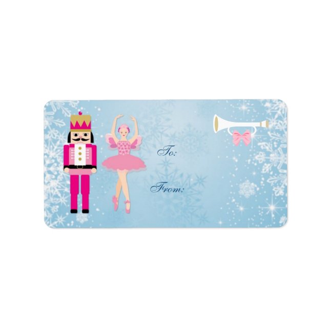Ballerina y Nutcracker con la etiqueta de regalo d (Frente)