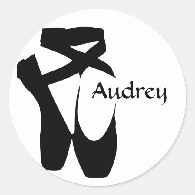 Ballet Ballerina Black Pointe Shoes Pegatina Perso (Anverso)