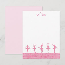 Ballet Ballerina Girly Pink Plantilla Tarjeta de N