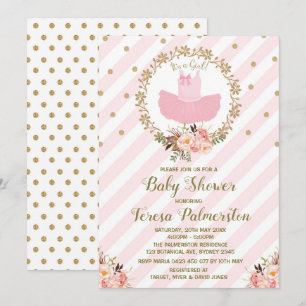 Ballet Ballerina Invitación a Baby Shower de Tutu 