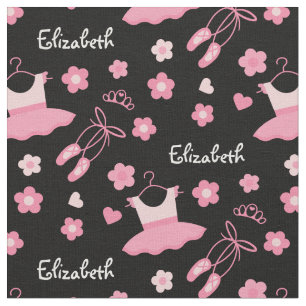 Ballet Ballerina Personalizado Tela Negro Rosa