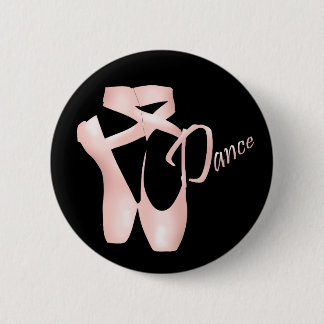 Ballet Ballerina Pink Pointe Shoes botón de baile