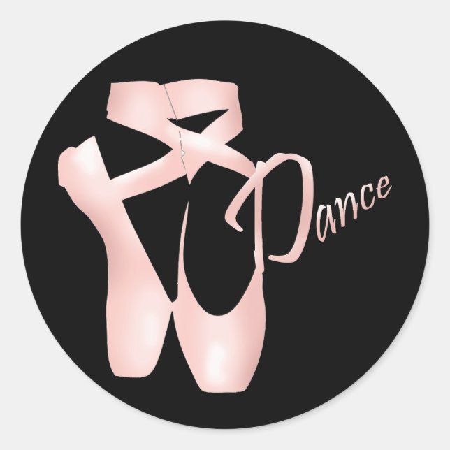 Ballet Ballerina Pink Pointe Shoes Pegatina de dan (Anverso)