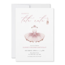 Ballet Ballerina Tutu Cute Invitación al Segundo C