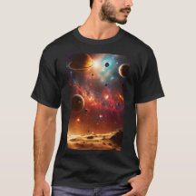 Ballet cósmico de doble cara: Planetas camiseta lu
