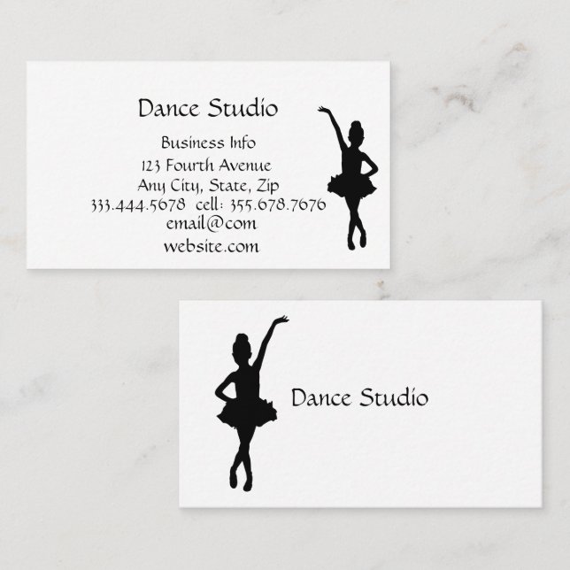 Ballet Dance Studio School - Tarjeta de presentaci (Anverso / Reverso)