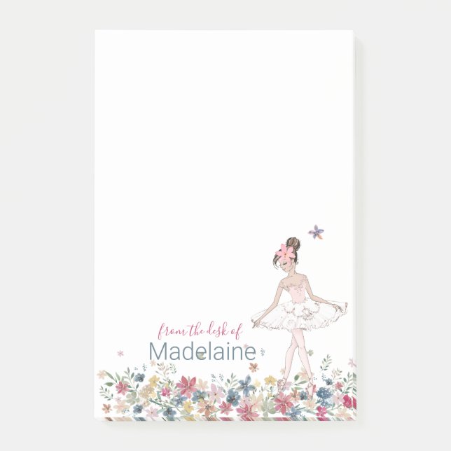 Ballet Dancer Floral Notas personales Post-it (Anverso)