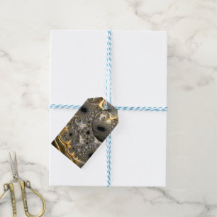 Ballet esférico en etiqueta de regalo de plata y o