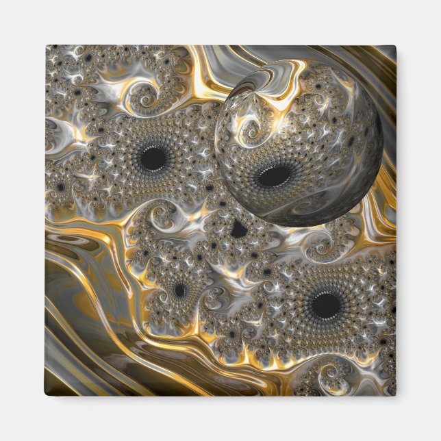 Ballet esférico en imán de plata y oro (Frente)