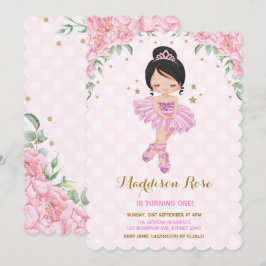 Ballet Floral Rosa Ballet Tutu Invitación de cumpl
