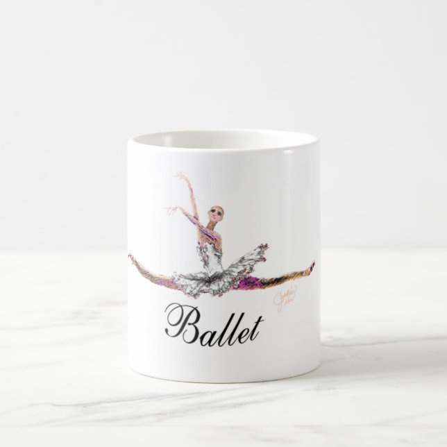 Ballet grande Jete con la taza del "ballet" (Centro)