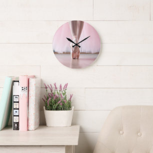 Ballet rosa Ballerina reloj de pared