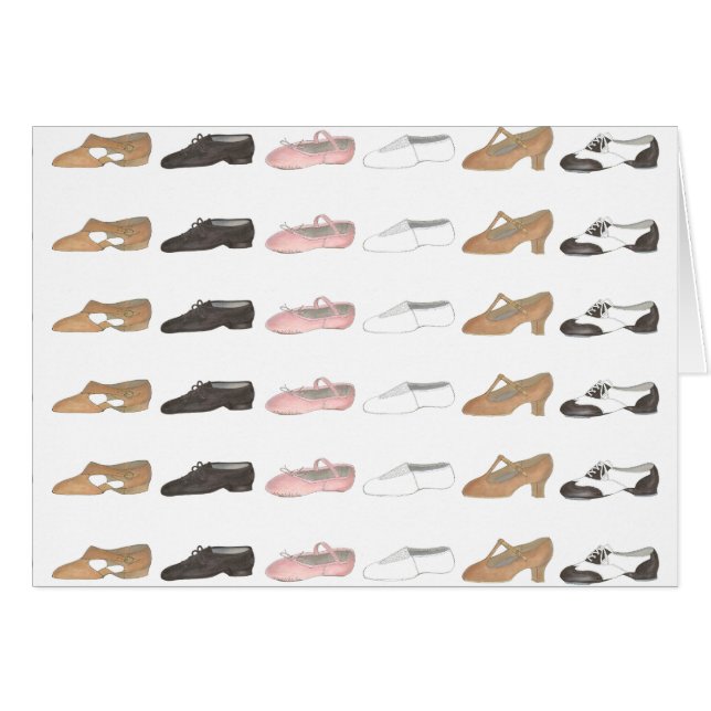 Ballet Tap Jazz Acro Lyrical Dance Shoes Card (Anverso (Horizontal))