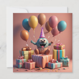 Balloes linda tarjeta plana de arte