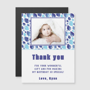 Balloon Blue Kid's Photo Birthday Gracias Magnet