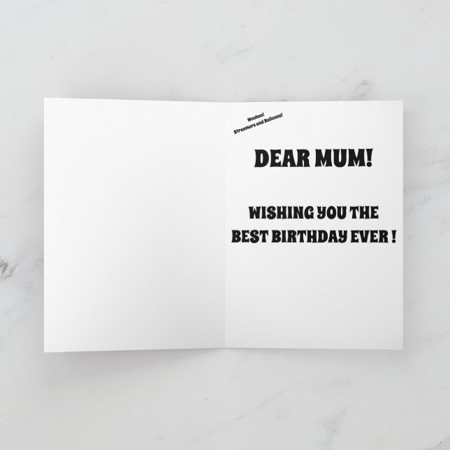 BALLOON Feliz cumpleaños tarjeta de MAMÁ lindo (Interior)