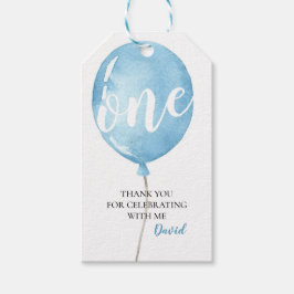 Balloon First Birday Boy Gracias Etiqueta