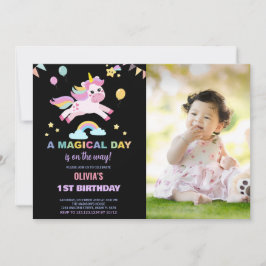 Balloons Banderas Unicornios Invitaciones de cumpl