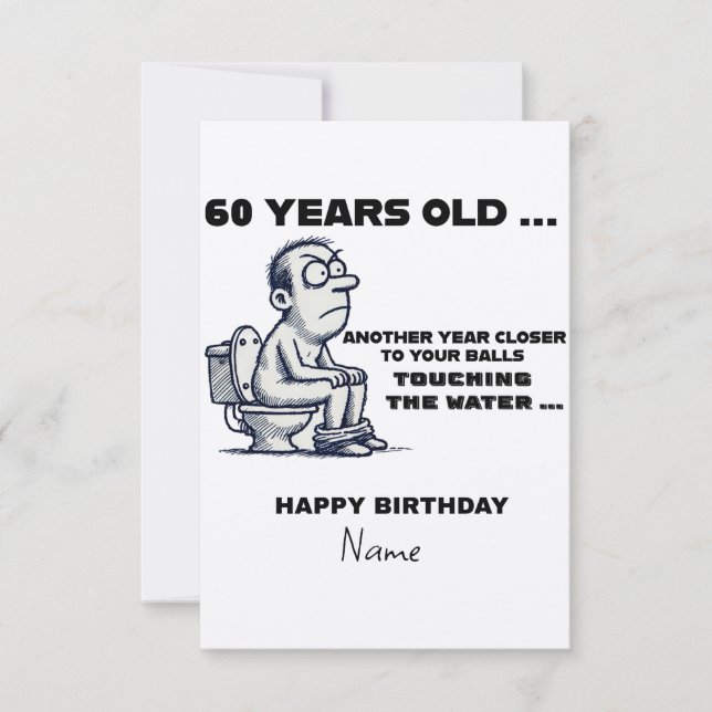  Balls in the Water, Funny 60th Birthday Card for  (Anverso)