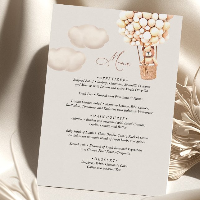 Balón Baby Shower Bear Menú (Subido por el creador)