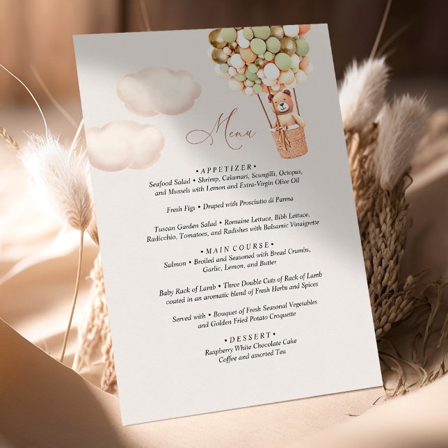 Balón Baby Shower Bear Menú (Subido por el creador)