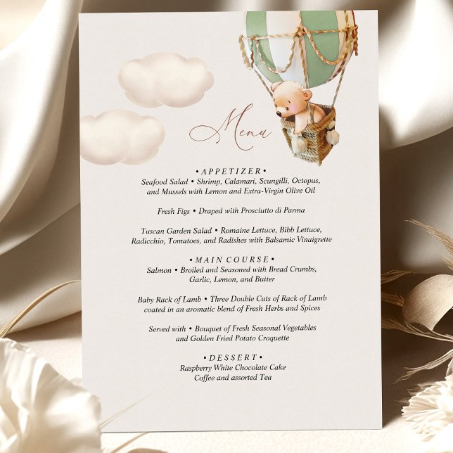 Balón Baby Shower Bear Menú (Subido por el creador)