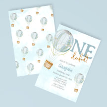 Balón de aire caliente Azul 1ª invitación de cumpl