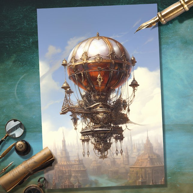 Balón de aire caliente Steampunk 3 Papel de descod (Subido por el creador)