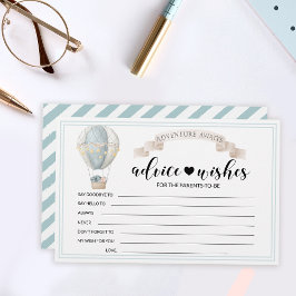 Balón de aire caliente tarjeta de consejos para be