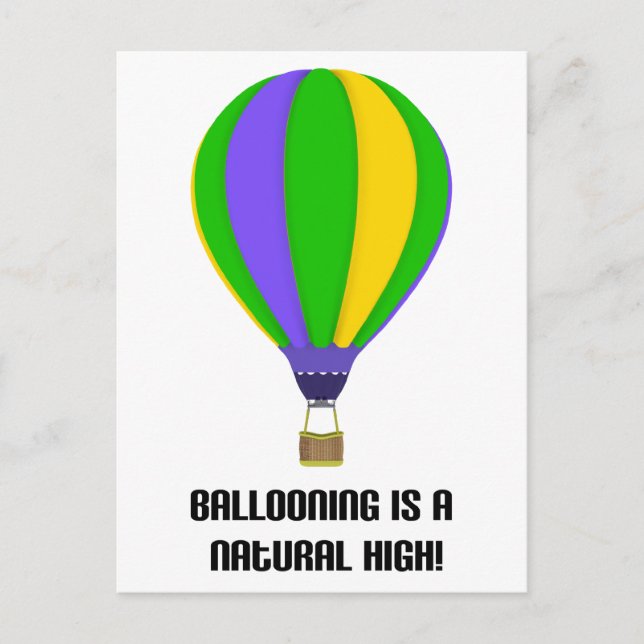 Balón de aire natural alta postal (Anverso)
